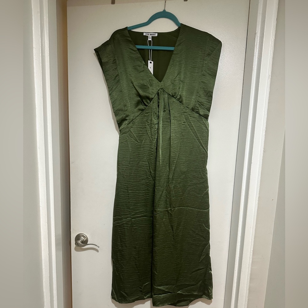 NWT Steve Madden green satin babydoll dress